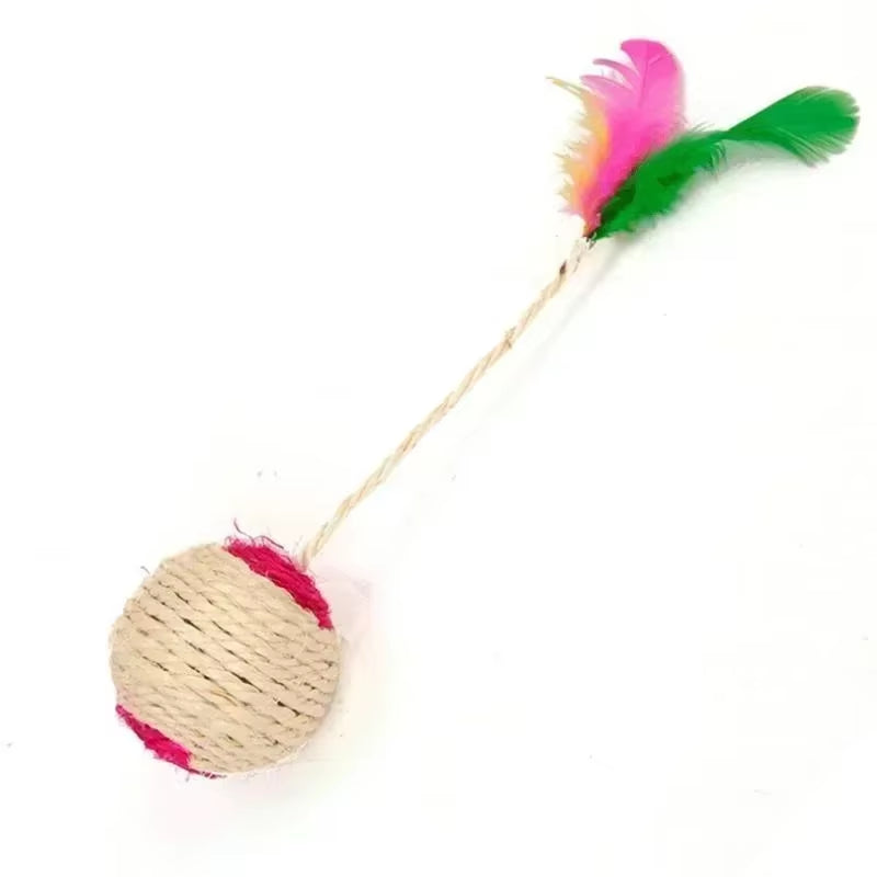 PurrPlay Ball™ – Interactive Feather & Sisal Toy for Happy Cats